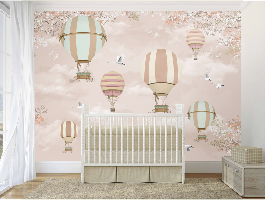 Mural Globos Aéreos Rosa