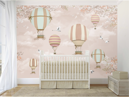 Mural Globos Aéreos Rosa
