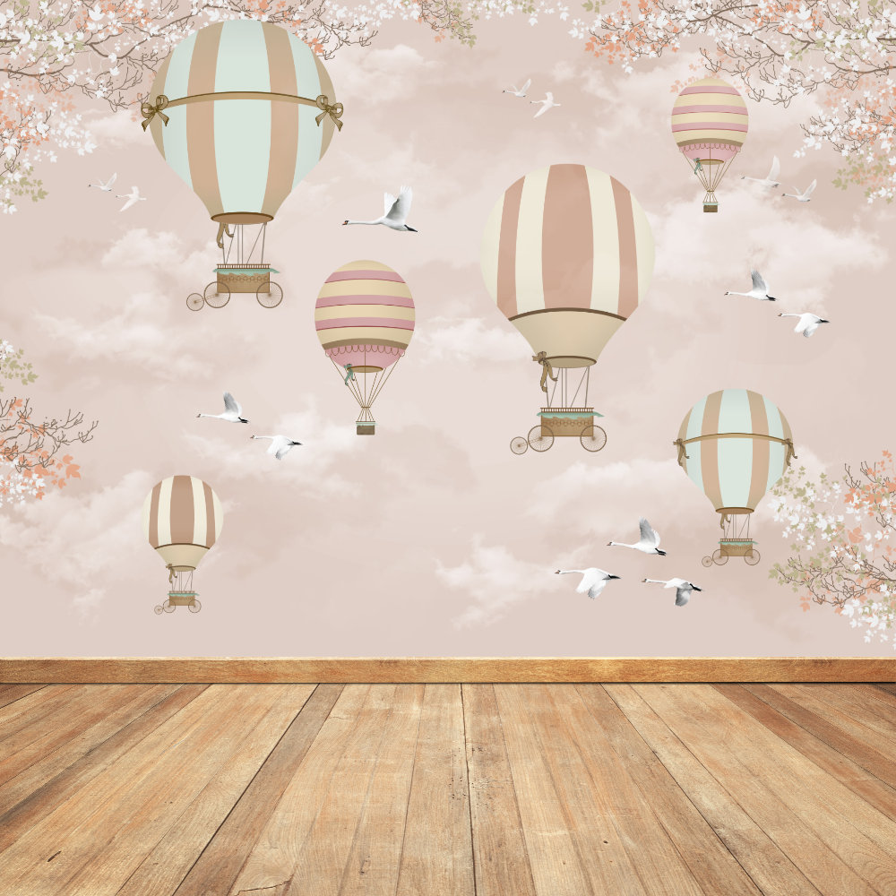 Mural Globos Aéreos Rosa
