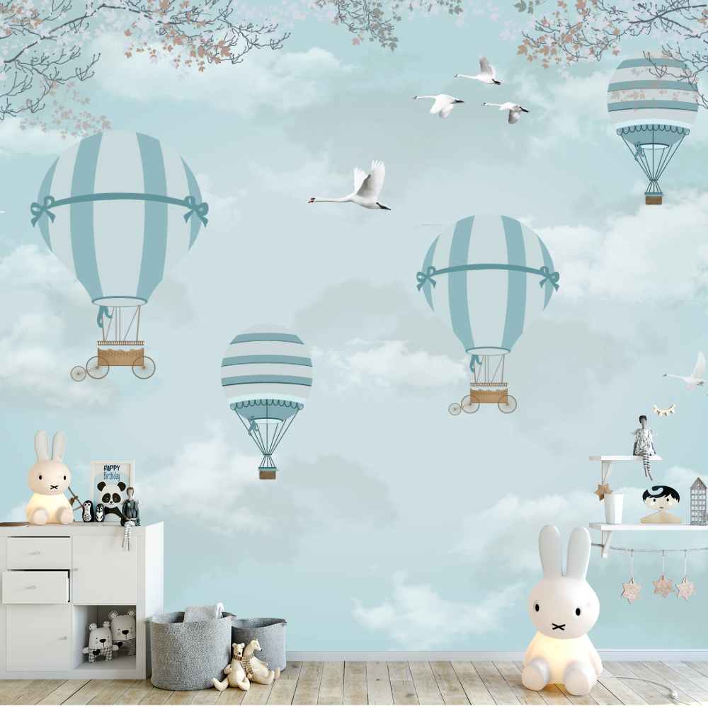 Mural Globos Aéreos Azul