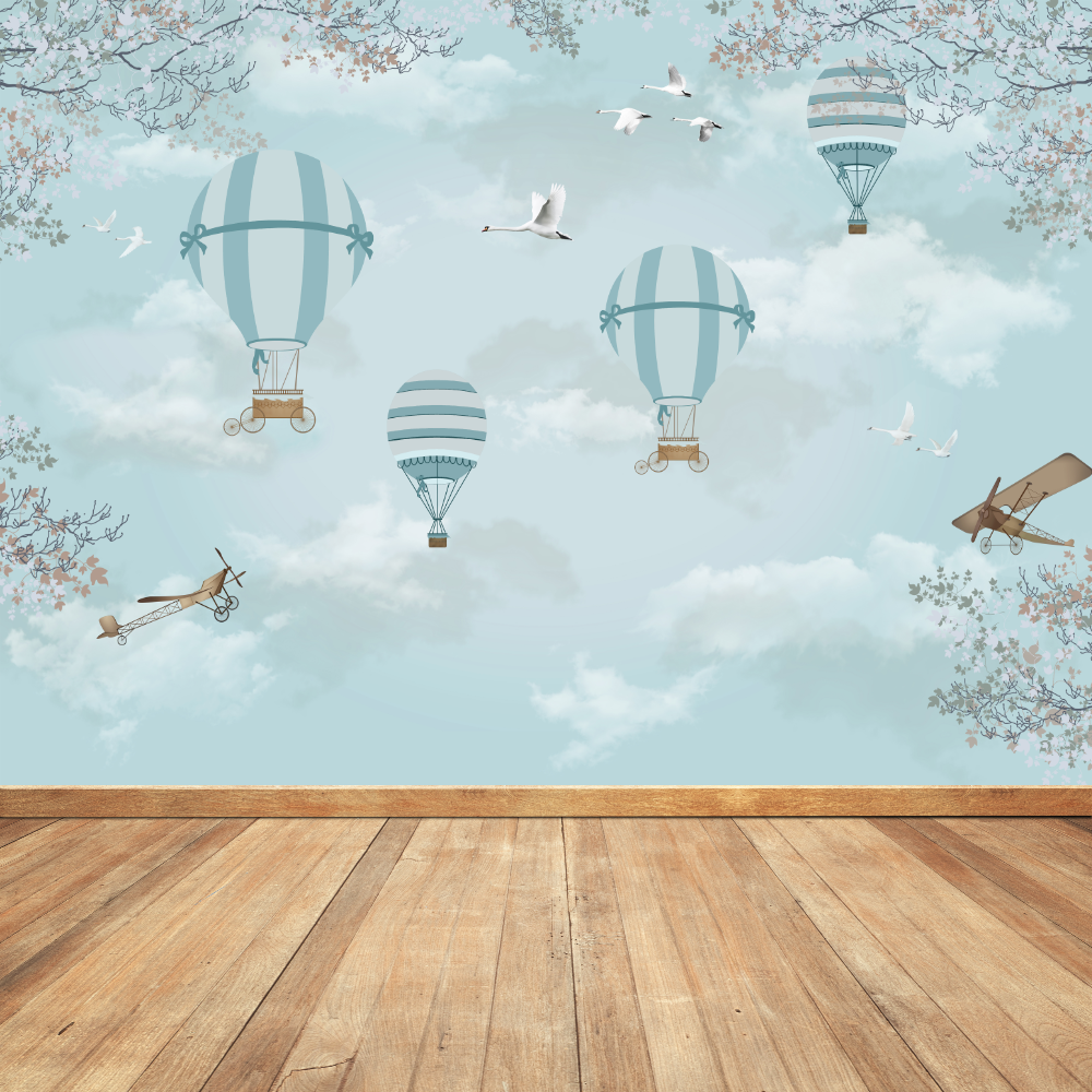 Mural Globos Aéreos Azul