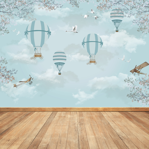 Mural Globos Aéreos Azul