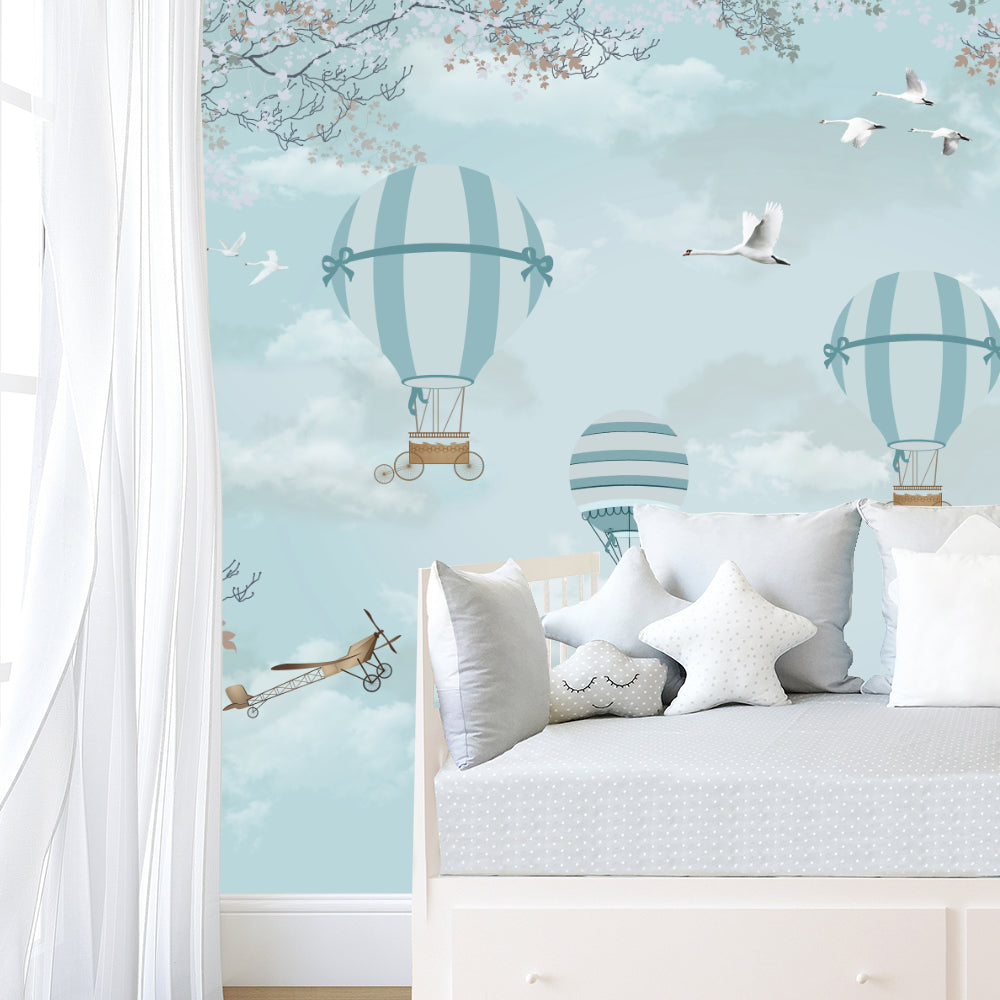 Mural Globos Aéreos Azul