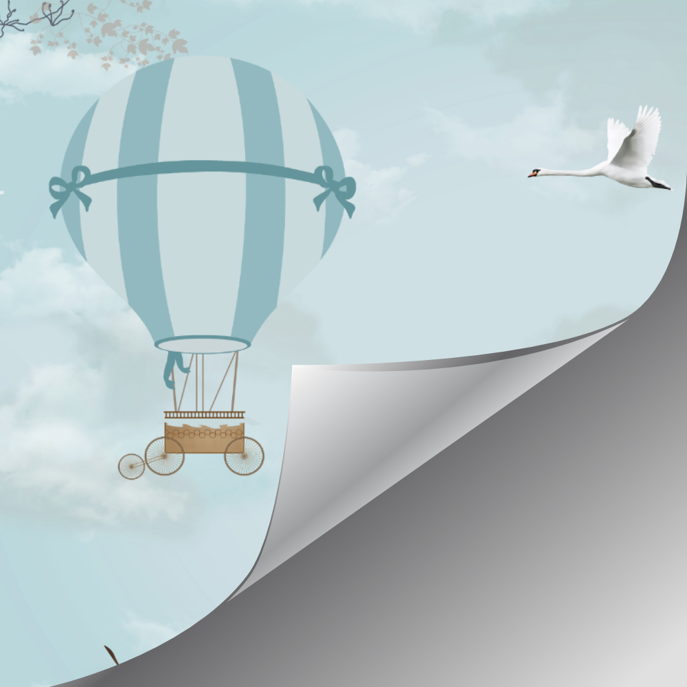 Mural Globos Aéreos Azul