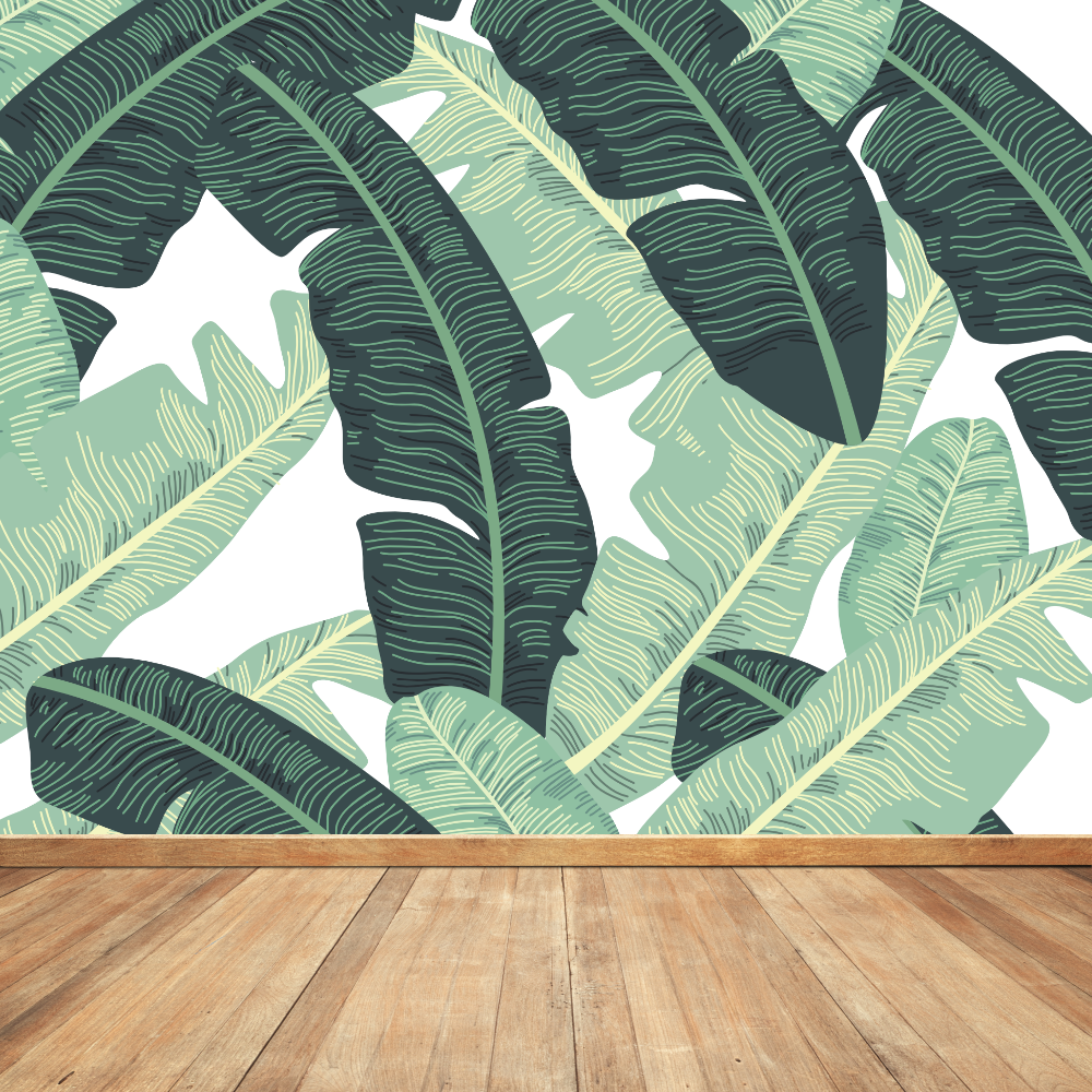 Mural Tropical Hojas de Plátano