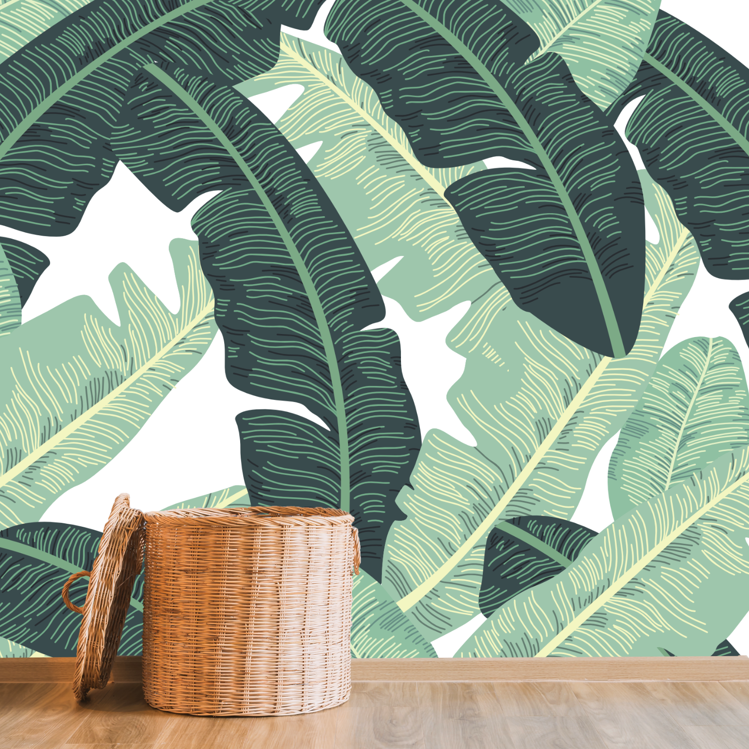 Mural Tropical Hojas de Plátano