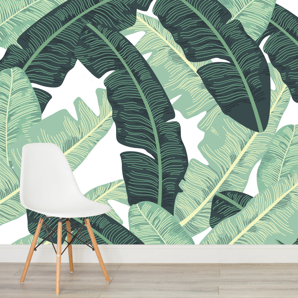 Mural Tropical Hojas de Plátano