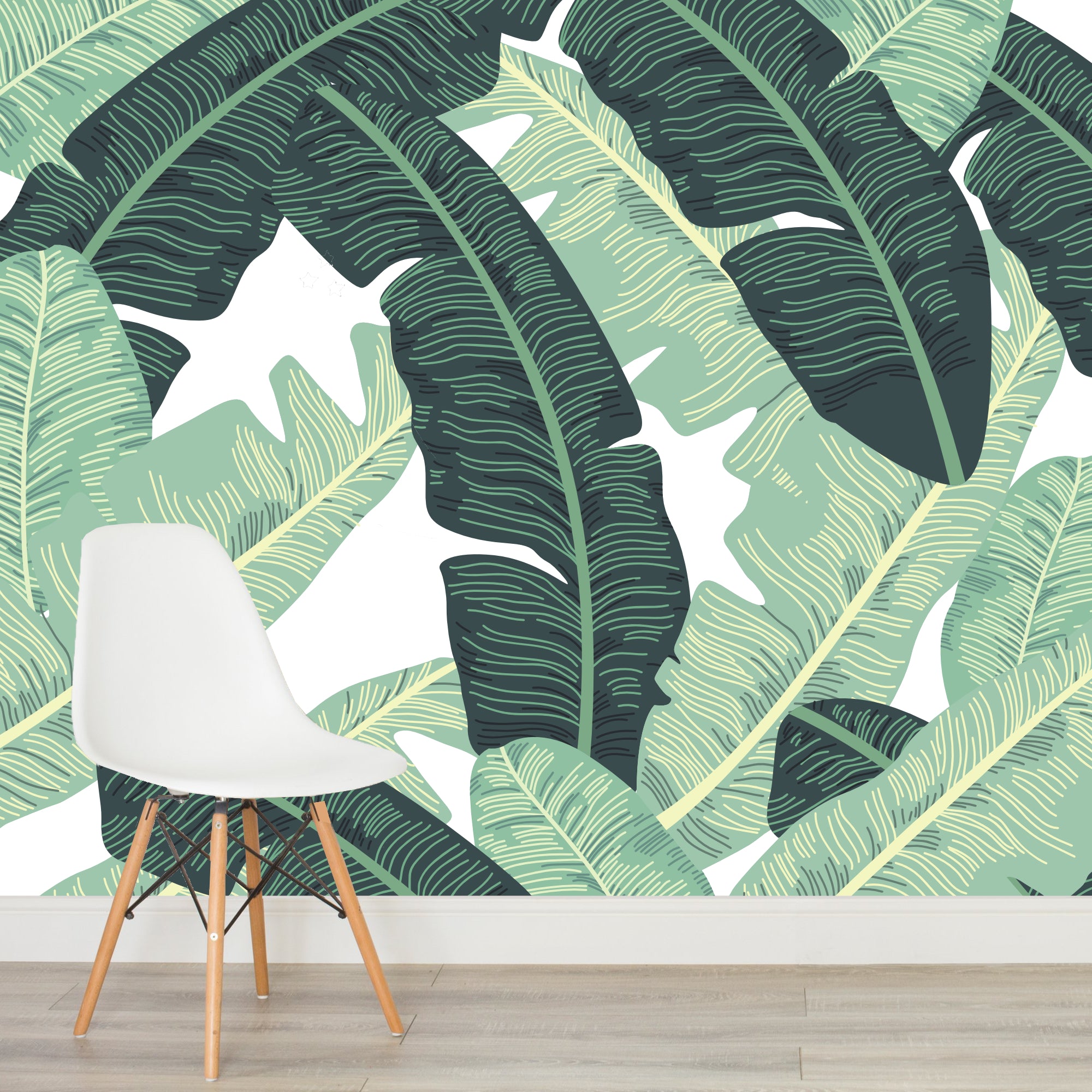 Mural Tropical Hojas de Plátano