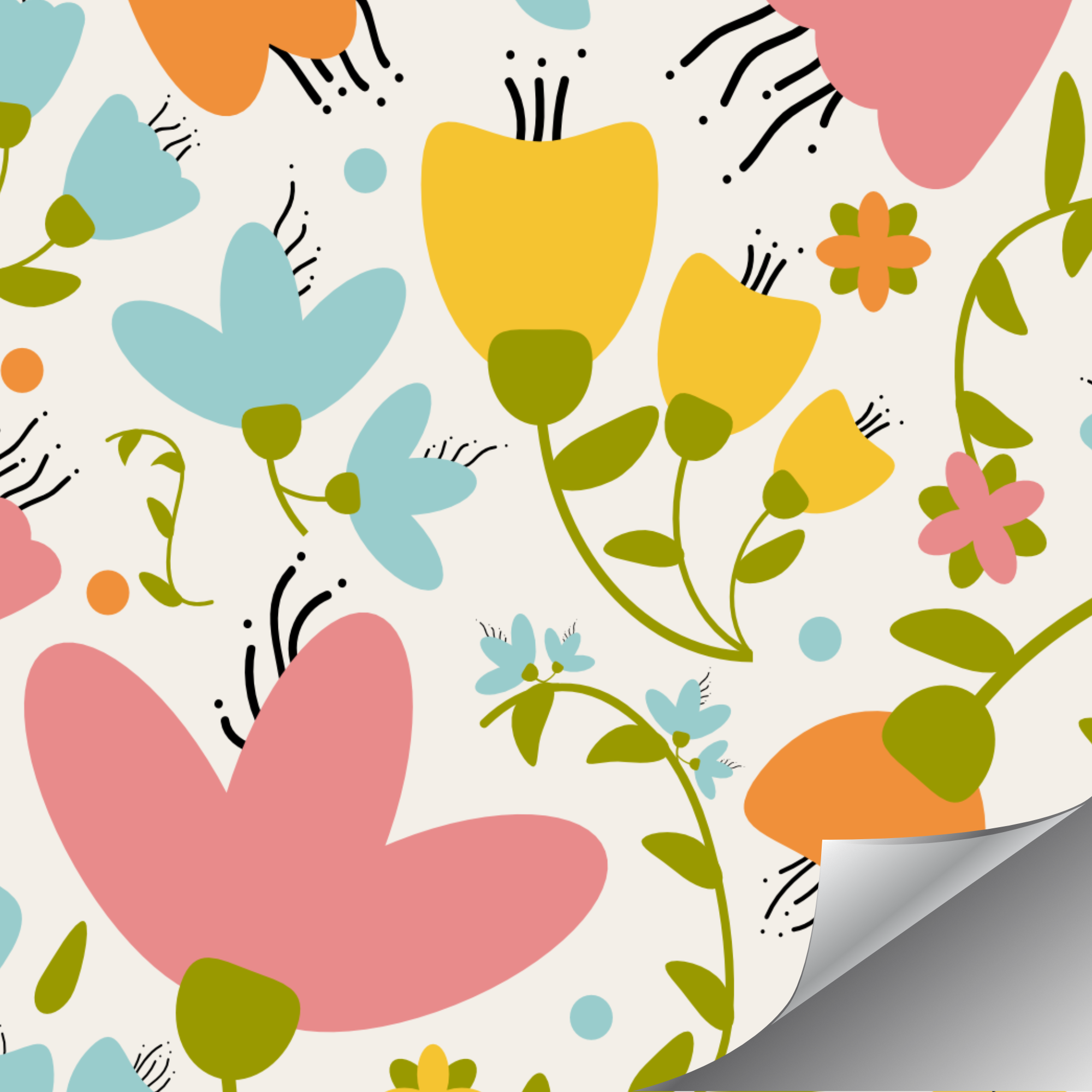 Mural Retro Floral