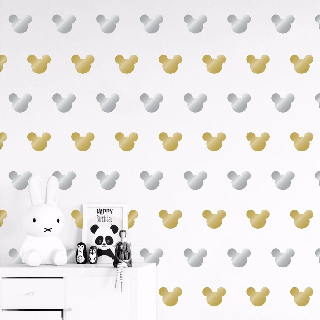 Vinilos Decorativos, Set de 8 Mickey Mouse (1 Color) Dorado espejo