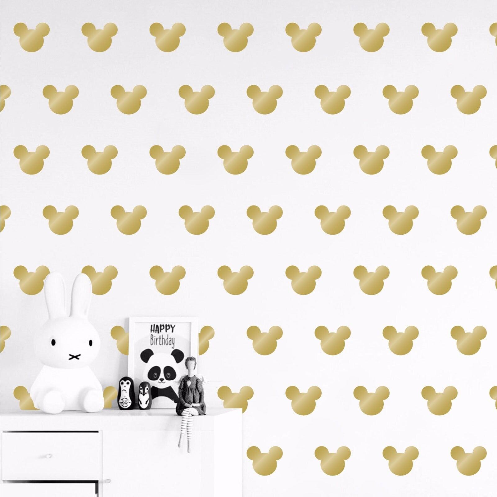 Vinilos Decorativos, Set de 8 Mickey Mouse (1 Color) Dorado 091