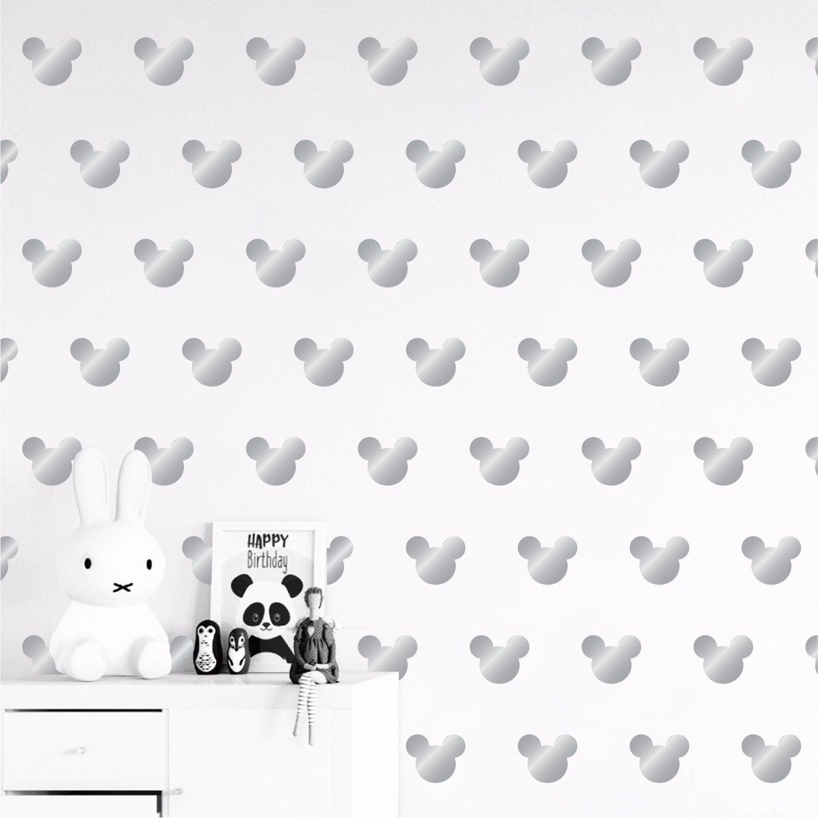 Vinilos Decorativos, Set de 8 Mickey Mouse (1 Color) Plata brillante