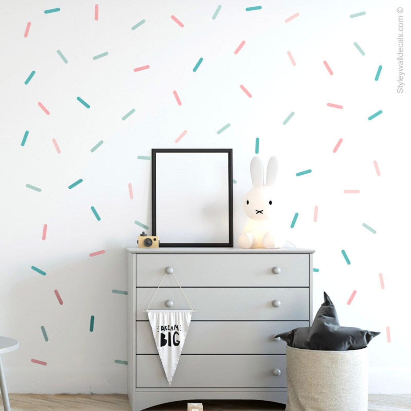 Vinilos Decorativos, Set de 16 Confetis (1 Color) Rosa suave 045