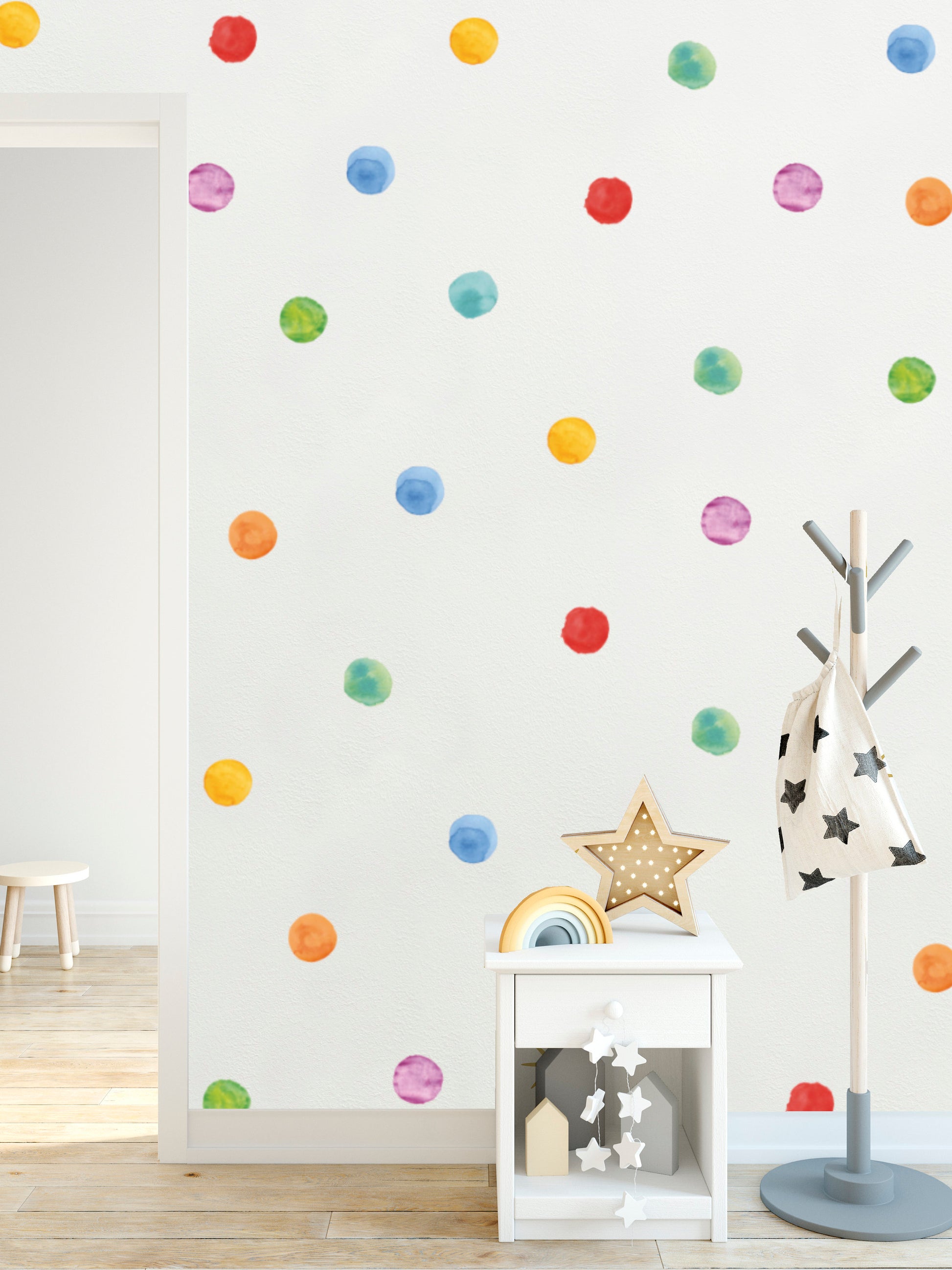 Vinilos Decorativos, Set de 96 Lunares Multicolor - The Happy Wall Co. | República Dominicana