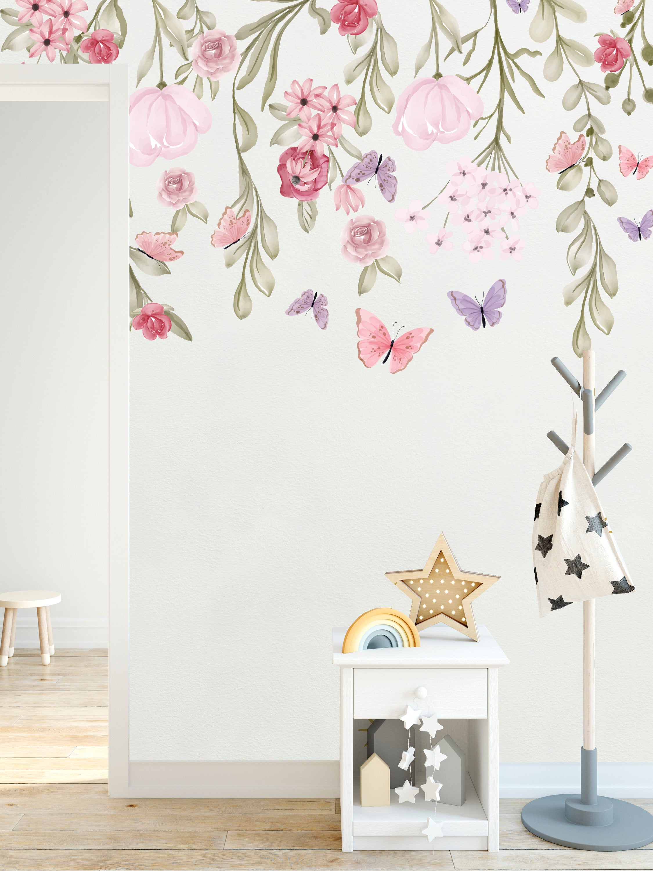 Vinilos Decorativos, Set de 83 Flores y Mariposas