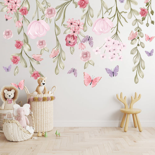 Vinilos Decorativos, Set de 83 Flores y Mariposas