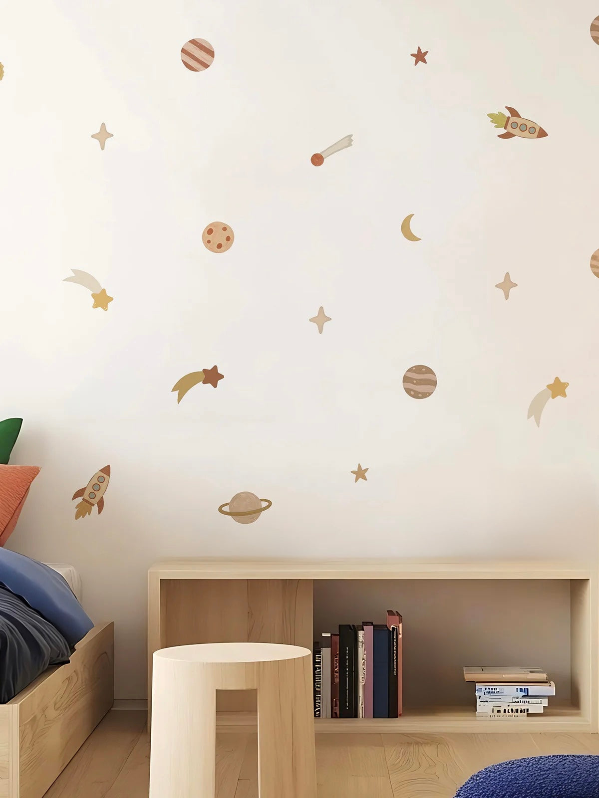 Vinilos decorativos estrellas y planetas (83 piezas)