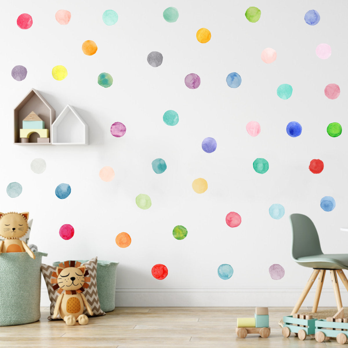 Vinilos Decorativos, Set de 126 Lunares Multicolor