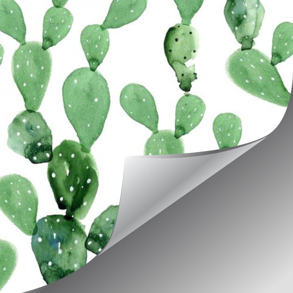 Papel Tapiz Autoadhesivo de Cactus en Acuarela - Diseño Botánico para Paredes