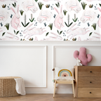 Papel decorativo Autoadhesivo Conejitos y Flores, Rollo de 26" x 52"