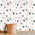 Papel decorativo Autoadhesivo Conejitos y Flores, Rollo de 26" x 52"