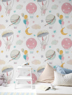 Papel decorativo Autoadhesivo Conejitos en Globos, Rollo de 26" x 52"