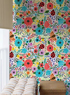 Papel decorativo Autoadhesivo Flores y Mariquitas, Rollo de 26" x 52"