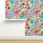 Papel decorativo Autoadhesivo Flores y Mariquitas, Rollo de 26" x 52"