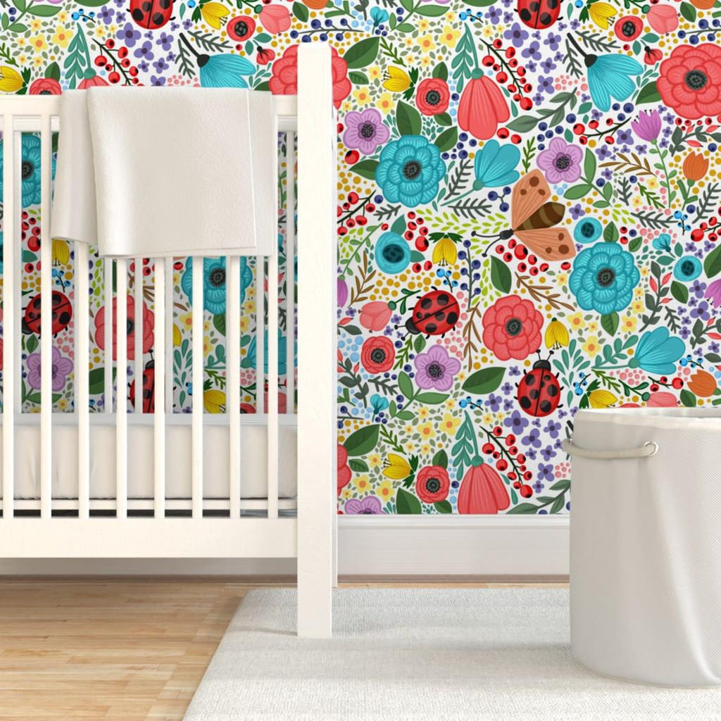 Papel decorativo Autoadhesivo Flores y Mariquitas, Rollo 26" x 52"
