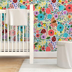 Papel decorativo Autoadhesivo Flores y Mariquitas, Rollo de 26" x 52"