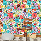Papel decorativo Autoadhesivo Flores y Mariquitas, Rollo de 26" x 52"