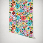 Papel decorativo Autoadhesivo Flores y Mariquitas, Rollo de 26" x 52"