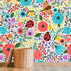 Papel decorativo Autoadhesivo Flores y Mariquitas, Rollo de 26" x 52"