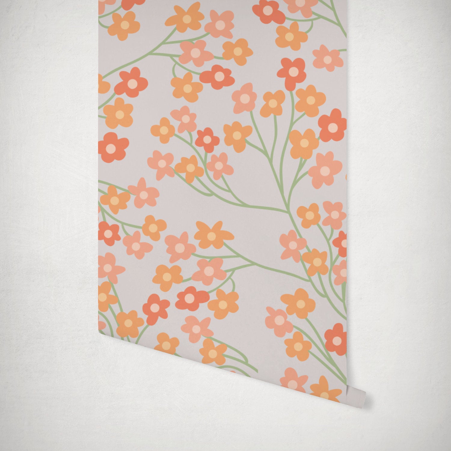Papel Tapiz Autoadhesivo de Flores Silvestres - Mural Botánico para Pared