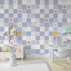 Papel decorativo Autoadhesivo Cuadros y Flores, Rollo de 26" x 52"
