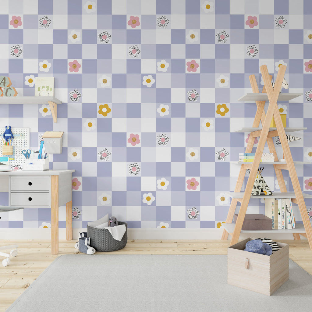 Papel decorativo Autoadhesivo Cuadros y Flores, Rollo 26" x 52"