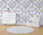 Papel decorativo Autoadhesivo Cuadros y Flores, Rollo de 26" x 52"