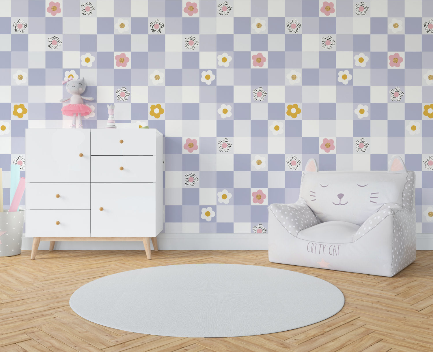 Papel Tapiz Autoadhesivo de Cuadros y Flores