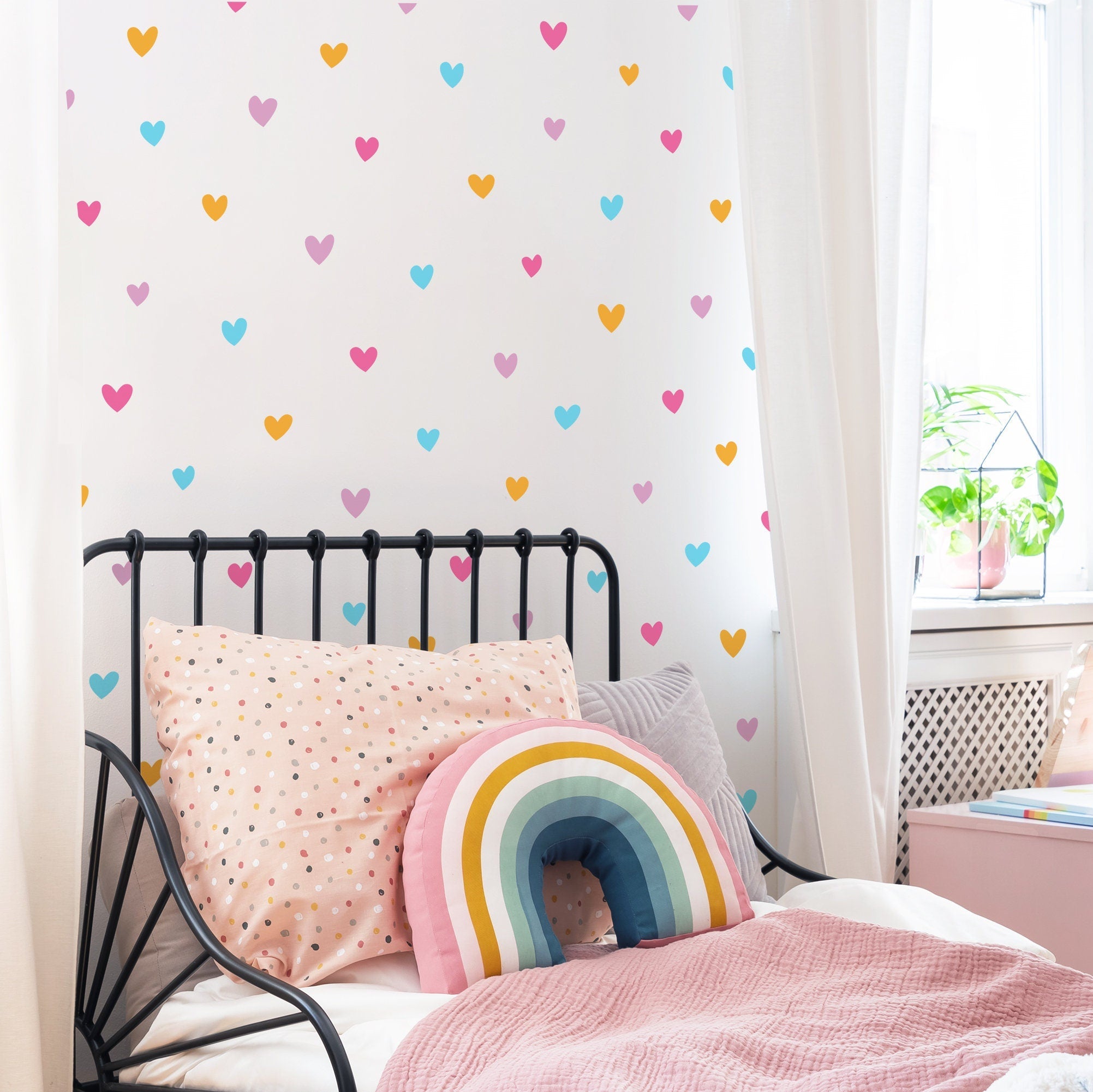 Vinilos Decorativos, Set de 24 Corazones (1 Color)