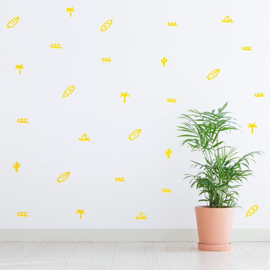 Vinilos Decorativos, Set de 147 Figuras Verano Amarillo 459