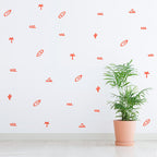 Vinilos Decorativos, Set de 147 Figuras Verano Rojo 030