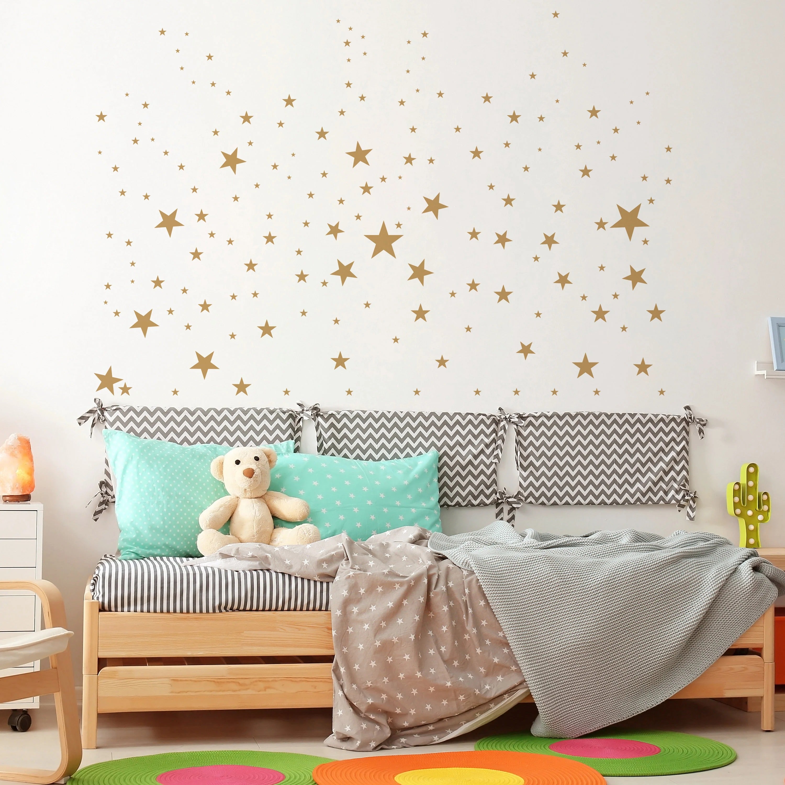 Vinilos Decorativos, Set de 34 Estrellas Dorado 091