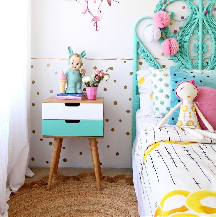 Vinilos Decorativos, Set de 84 Mini Lunares (1 Color) Dorado 091