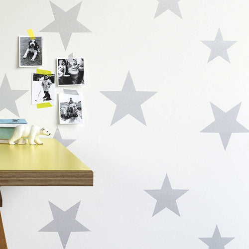 Vinilos Decorativos, Set de 5 Estrellas Grandes Gris claro 072