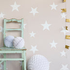 Vinilos Decorativos, Set de 5 Estrellas Grandes Blanco 010