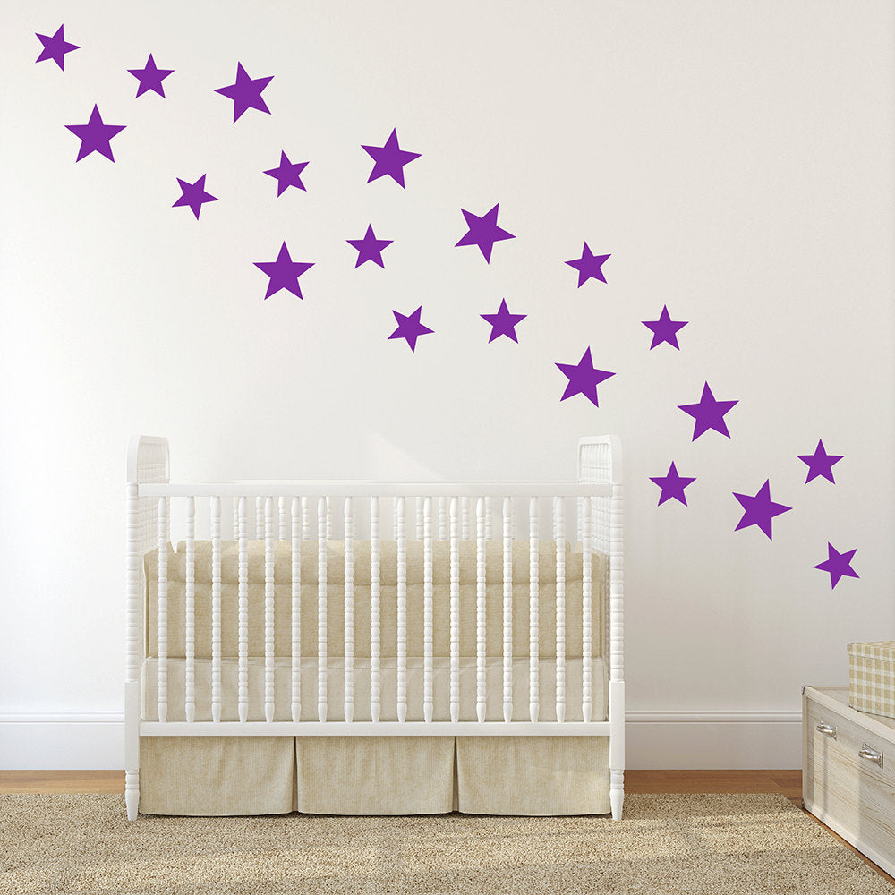 Vinilos Decorativos, Set de 5 Estrellas Grandes Púrpura 2300