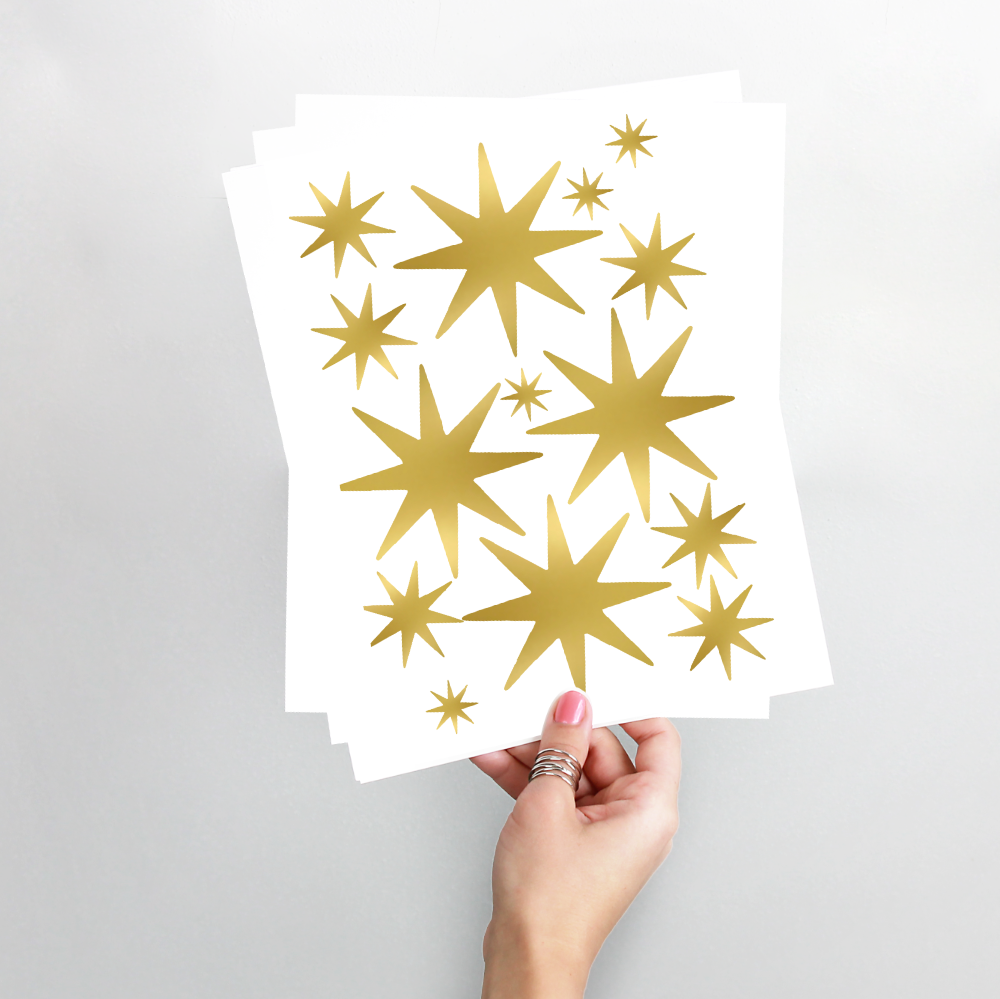 Vinilos Decorativos, Set de 1 Luna + 34 Estrellas en (1 Color) - The Happy Wall Co. | República Dominicana