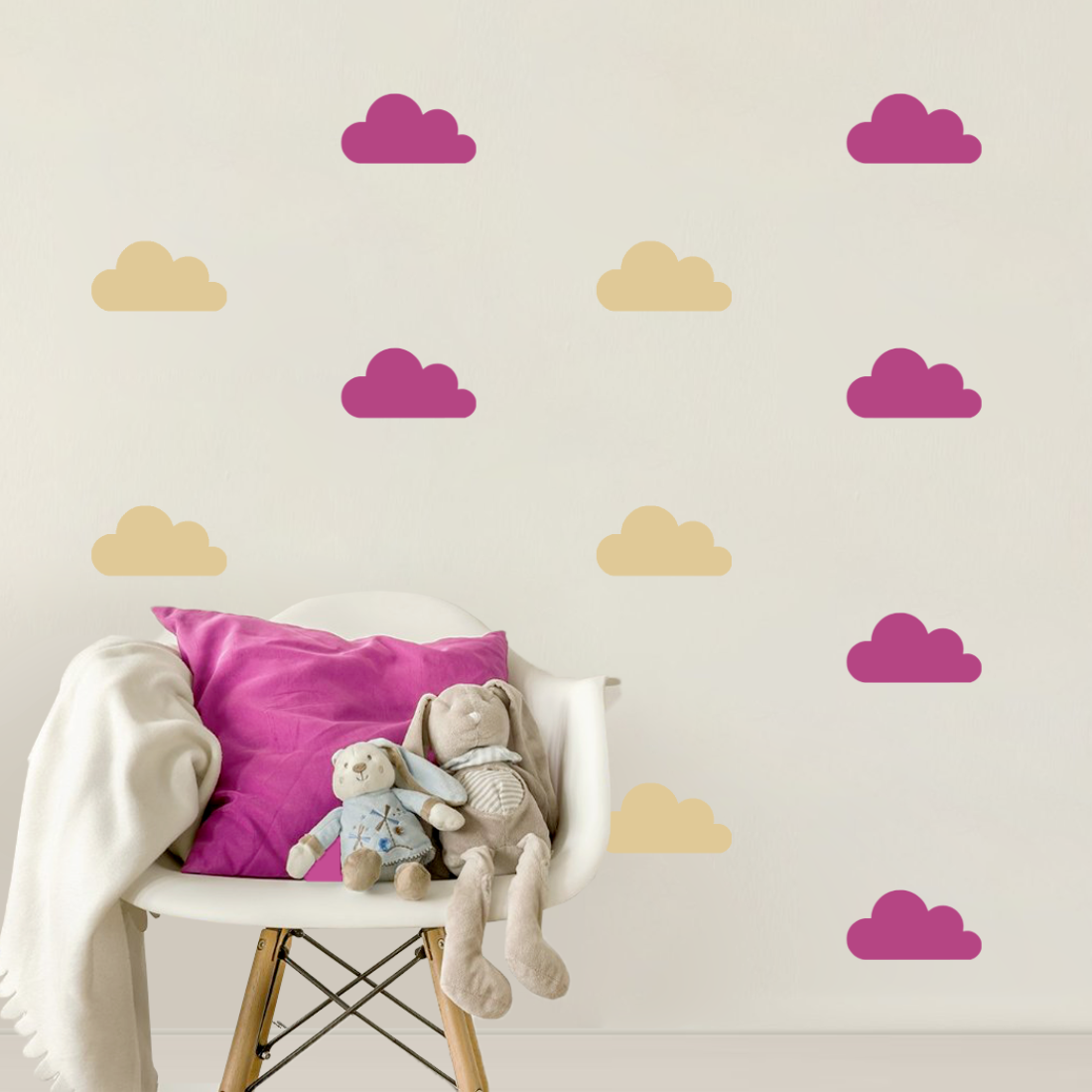 Vinilos Decorativos, Set de 6 Nubes Medianas Rosa 041