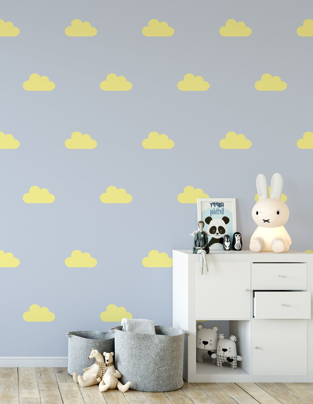 Vinilos Decorativos, Set de 6 Nubes Medianas Azul genial 051