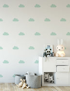 Vinilos Decorativos, Set de 6 Nubes Medianas Menta 055